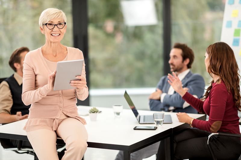 Reference frame: a team meeting around a table