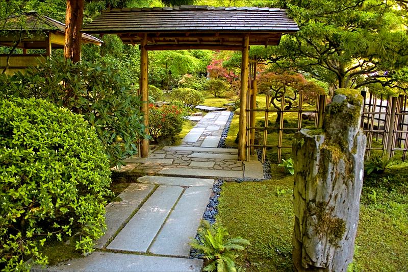 Reference frame: a stone path running through a formal garden